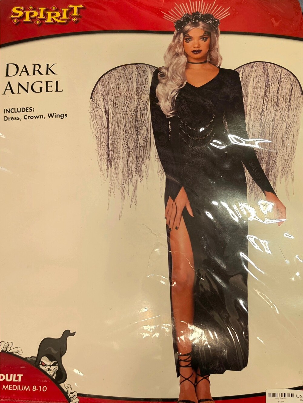 Spirit Dark Angel Costume, Black, Size M